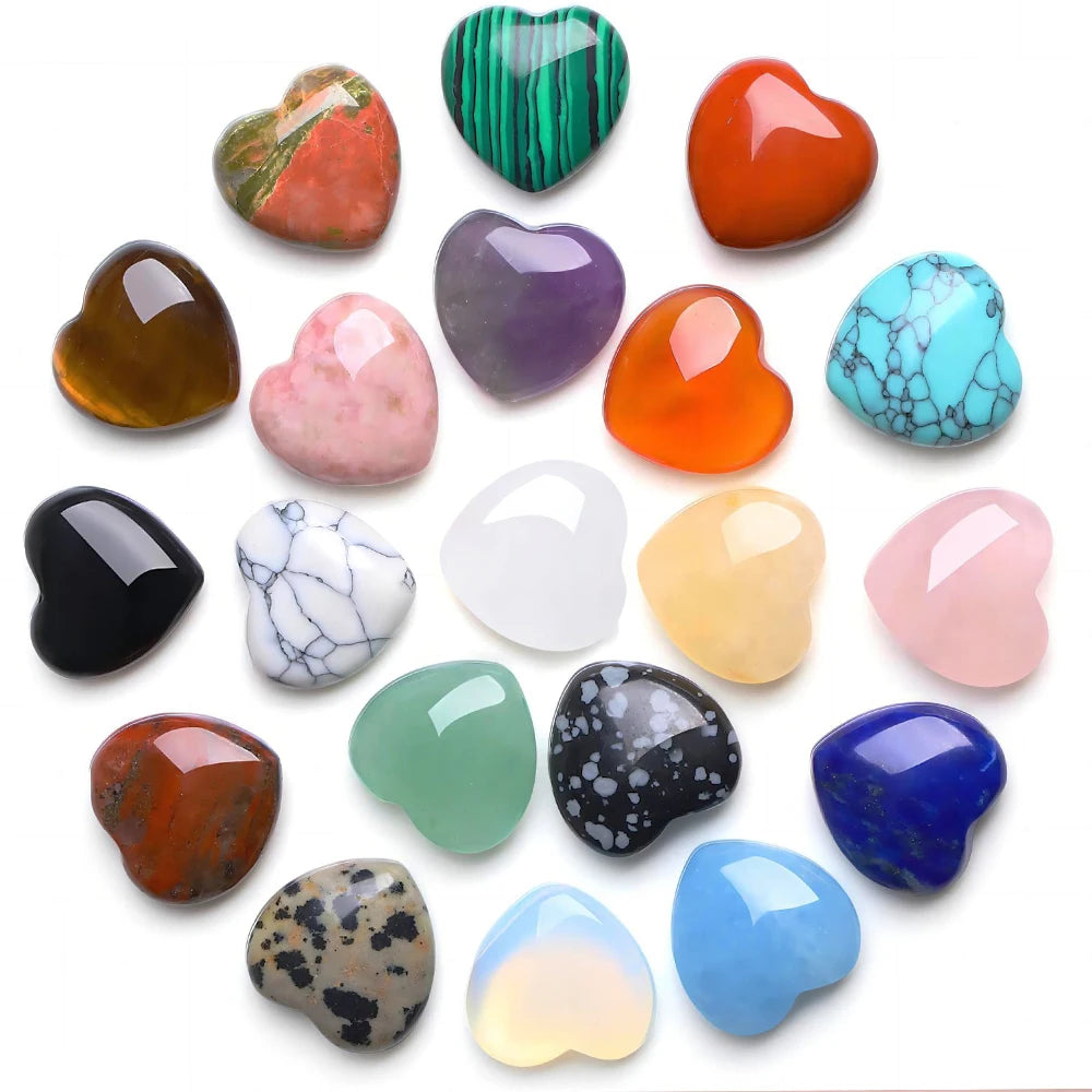 7 Pcs Mini Crystal Heart Stone