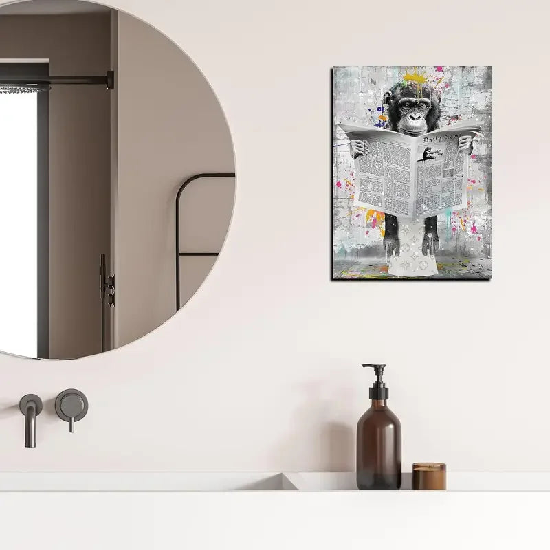 Banksy No Frame Wall Art For Bathroom