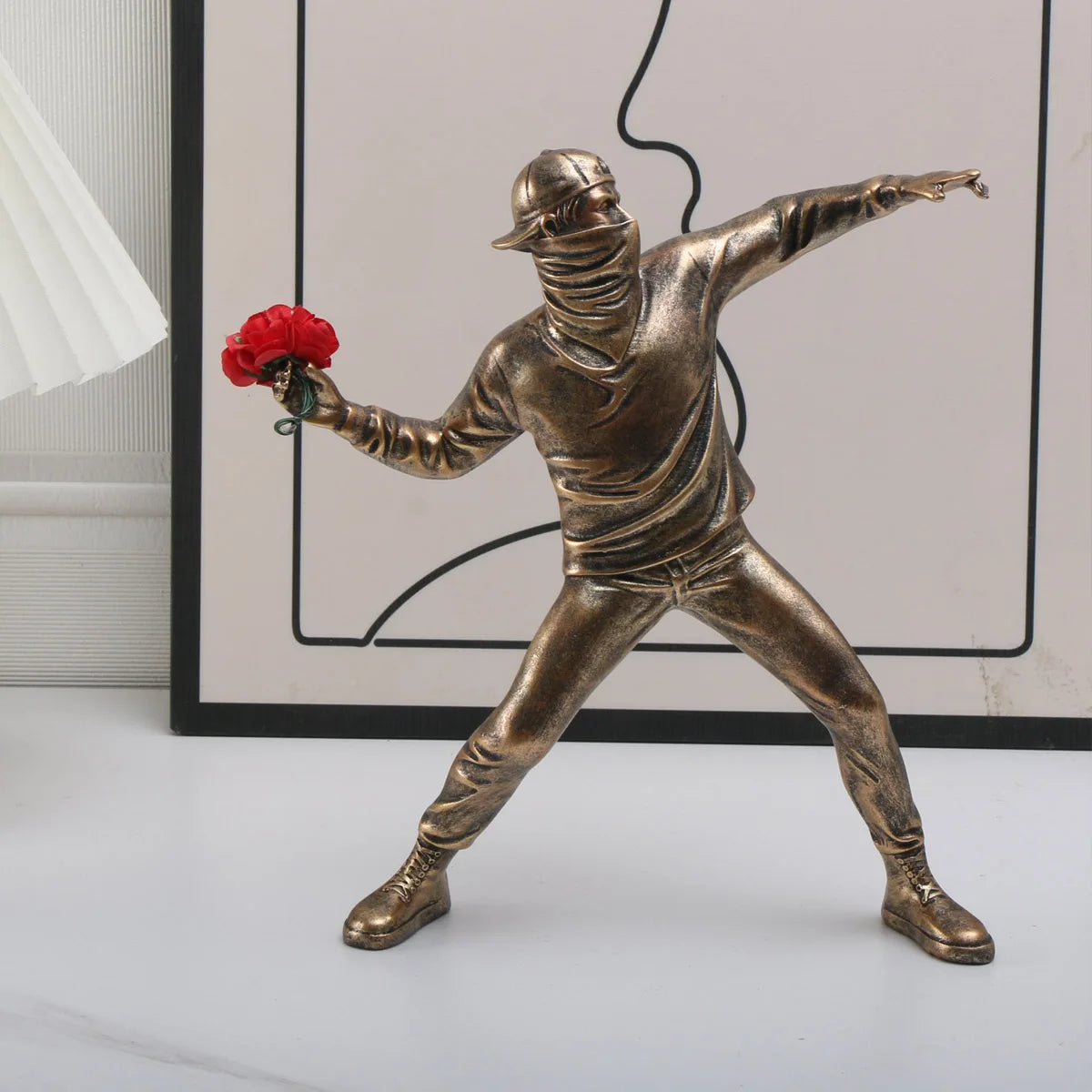 Banksy Sculptures Flower Thrower Statue