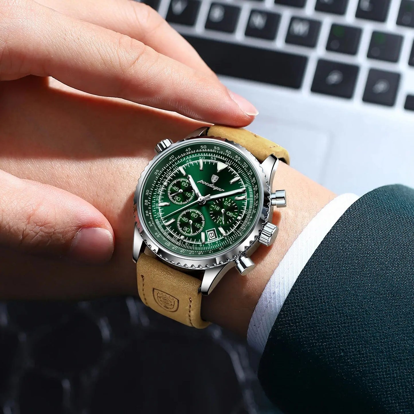 POEDAGAR Luxury Men's Waterproof Quartz