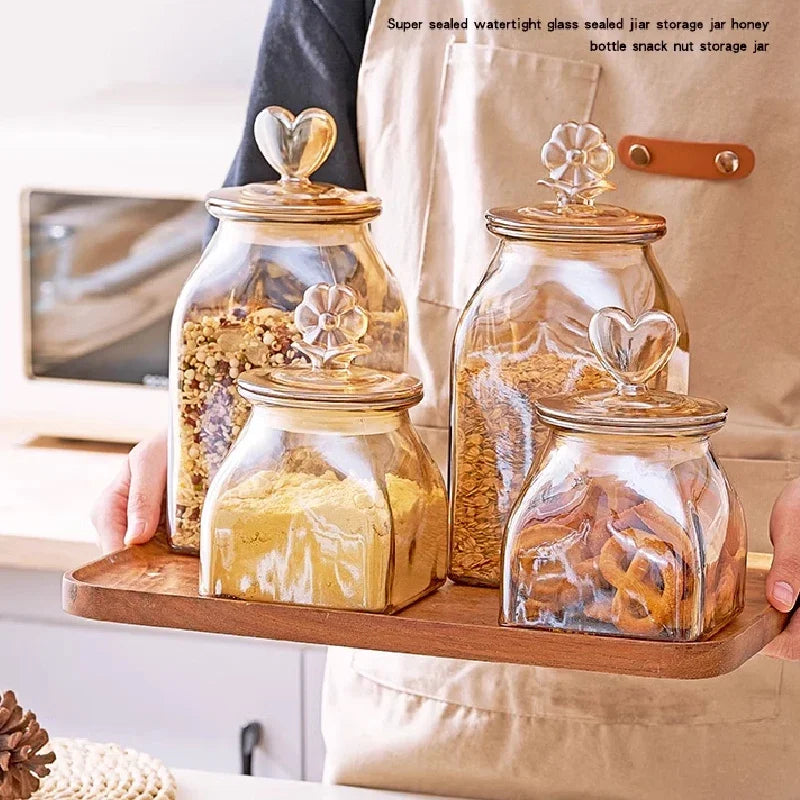 Amber Glass Sealed Jar