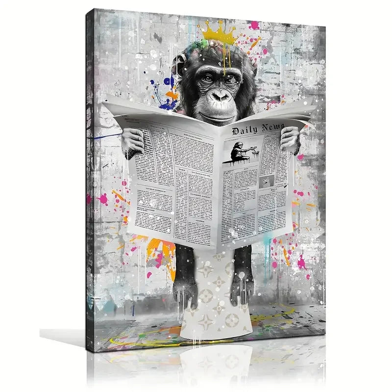Banksy No Frame Wall Art For Bathroom