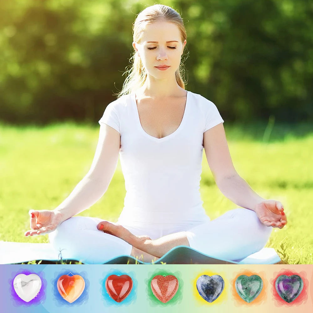 7 Pcs Mini Crystal Heart Stone