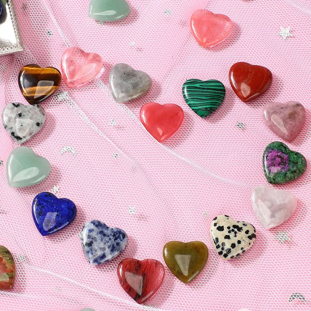 7 Pcs Mini Crystal Heart Stone