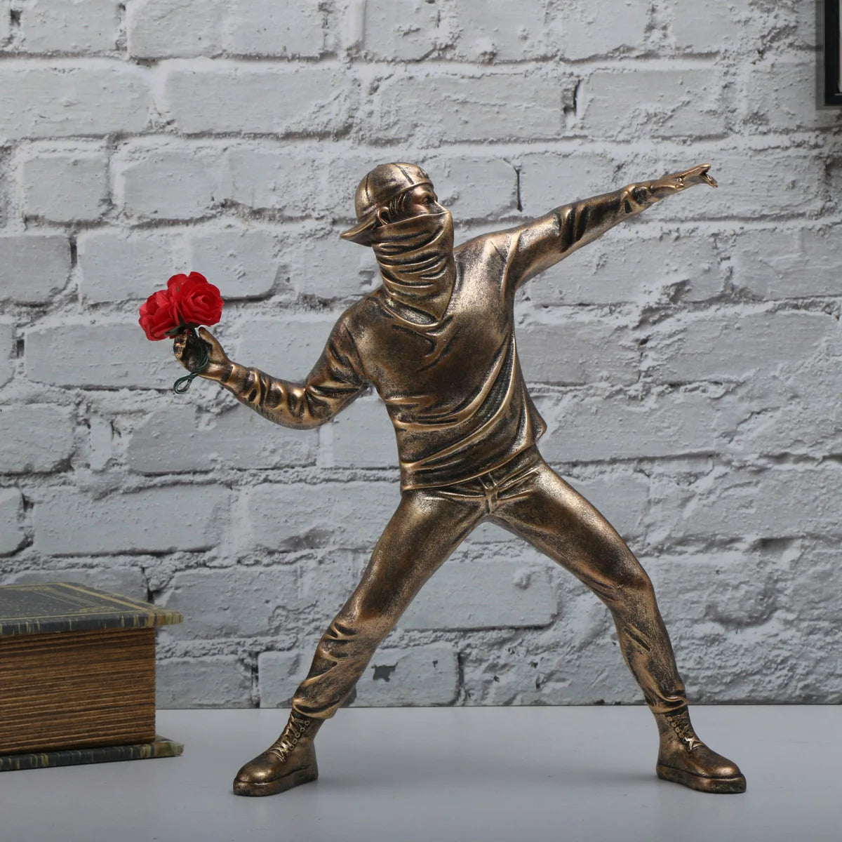 Banksy Sculptures Flower Thrower Statue