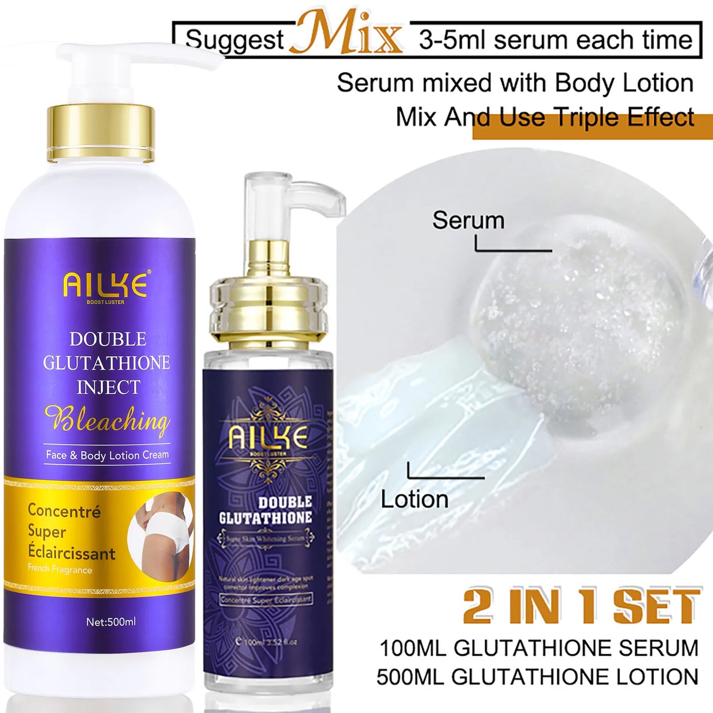 AILKE Double Glutathione & Vitamin C Skin Care Set