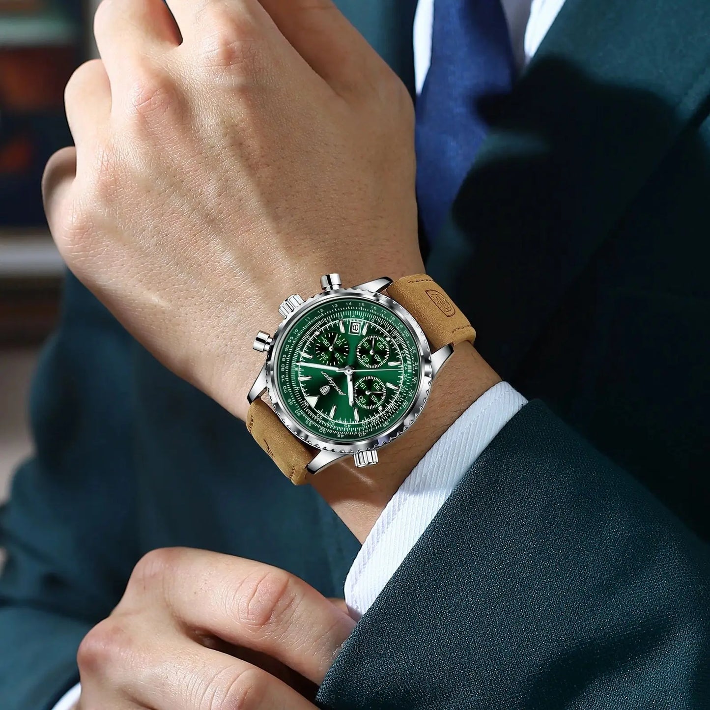 POEDAGAR Luxury Men's Waterproof Quartz