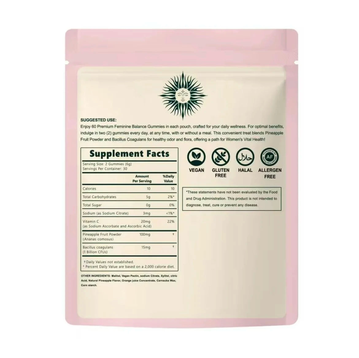 Feminine Balance Gummies - Hawaiian Pineapple 60 Count