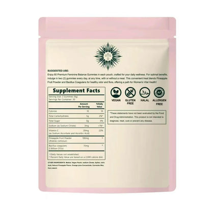 Feminine Balance Gummies - Hawaiian Pineapple 60 Count