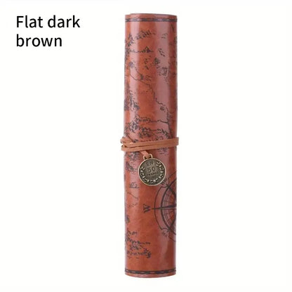 Vintage Leather Roll-Up Pouch