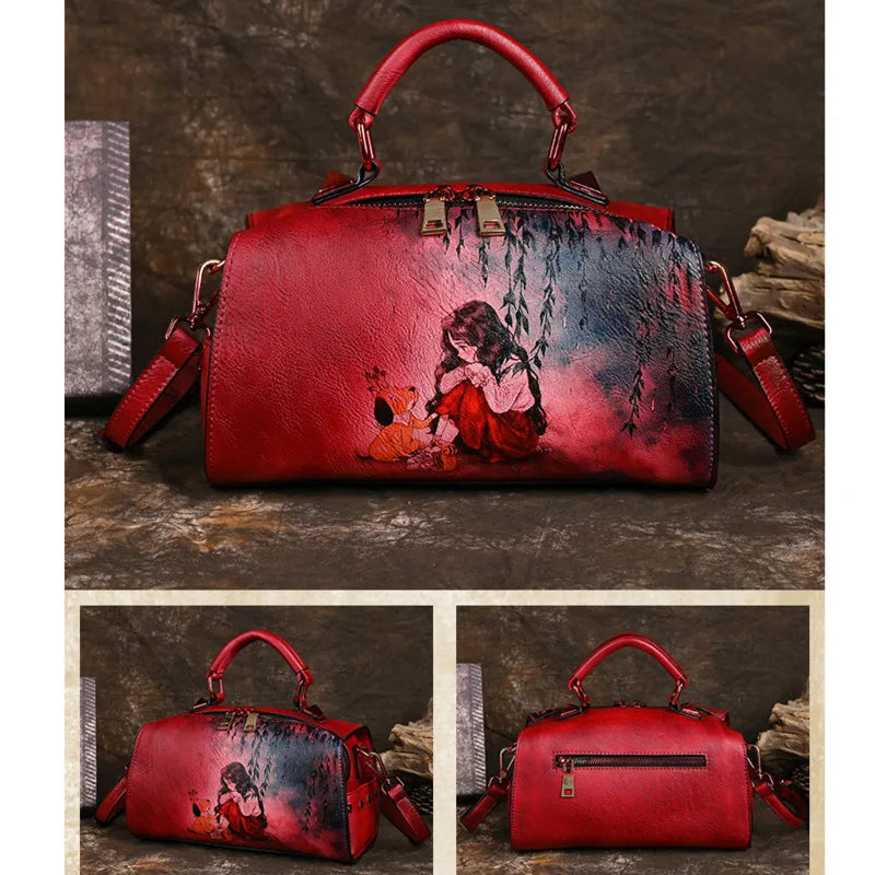 Vintage Girl with Pet handbag