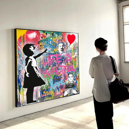 Bansky Dream Big Dreams Graffiti Canvas Painting