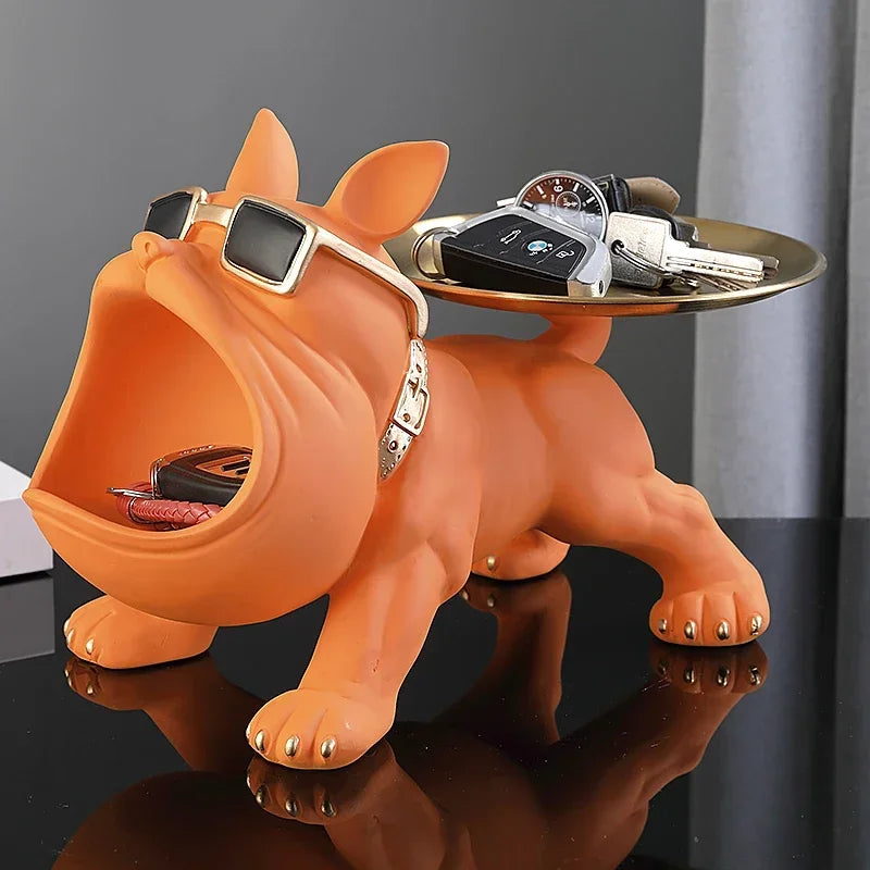 Bulldog Statue Storage Tray