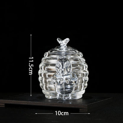 European Diamond Striped Glass Storage Jar