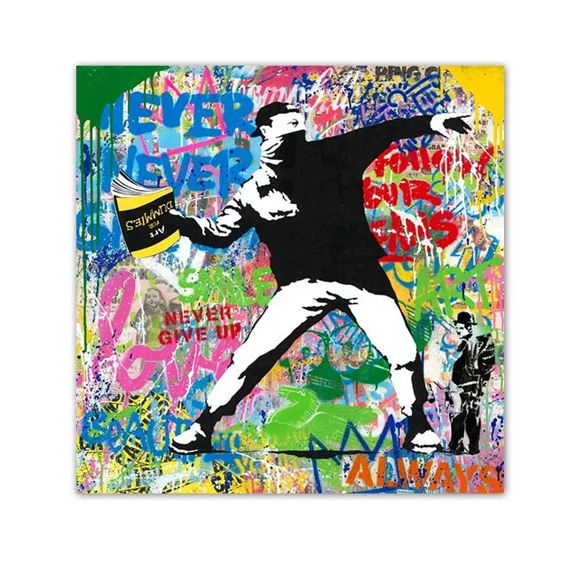 Bansky Dream Big Dreams Graffiti Canvas Painting