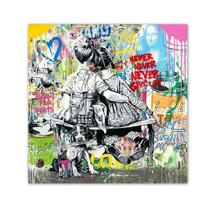 Bansky Dream Big Dreams Graffiti Canvas Painting