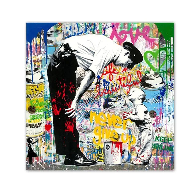 Bansky Dream Big Dreams Graffiti Canvas Painting
