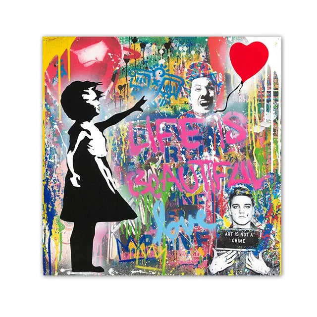 Bansky Dream Big Dreams Graffiti Canvas Painting