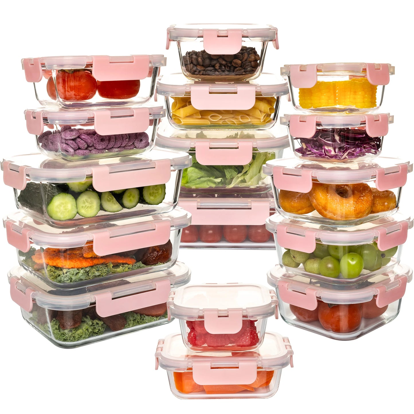 16-Piece Glass Food Storage Container Set