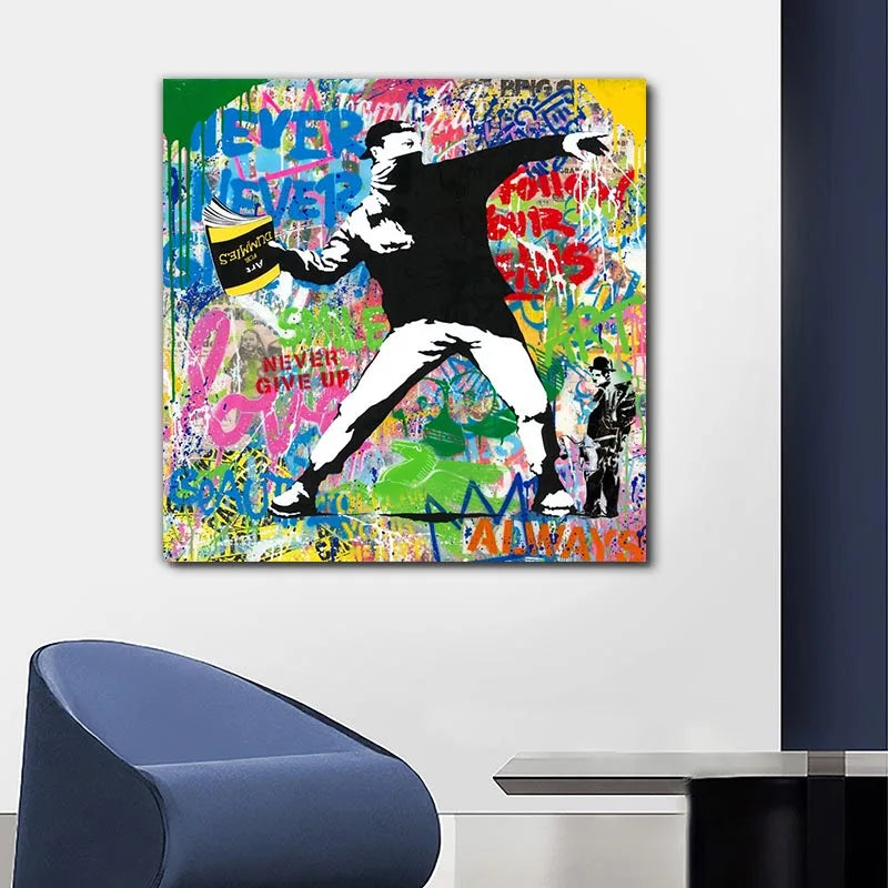 Bansky Dream Big Dreams Graffiti Canvas Painting