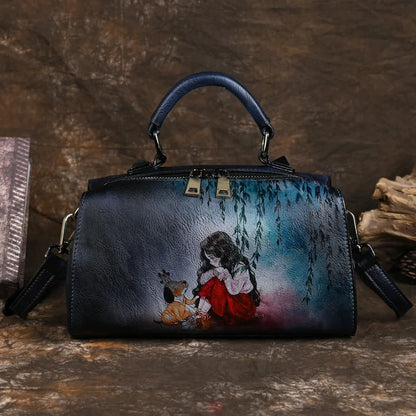 Vintage Girl with Pet handbag