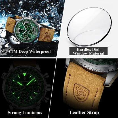 POEDAGAR Luxury Men's Waterproof Quartz