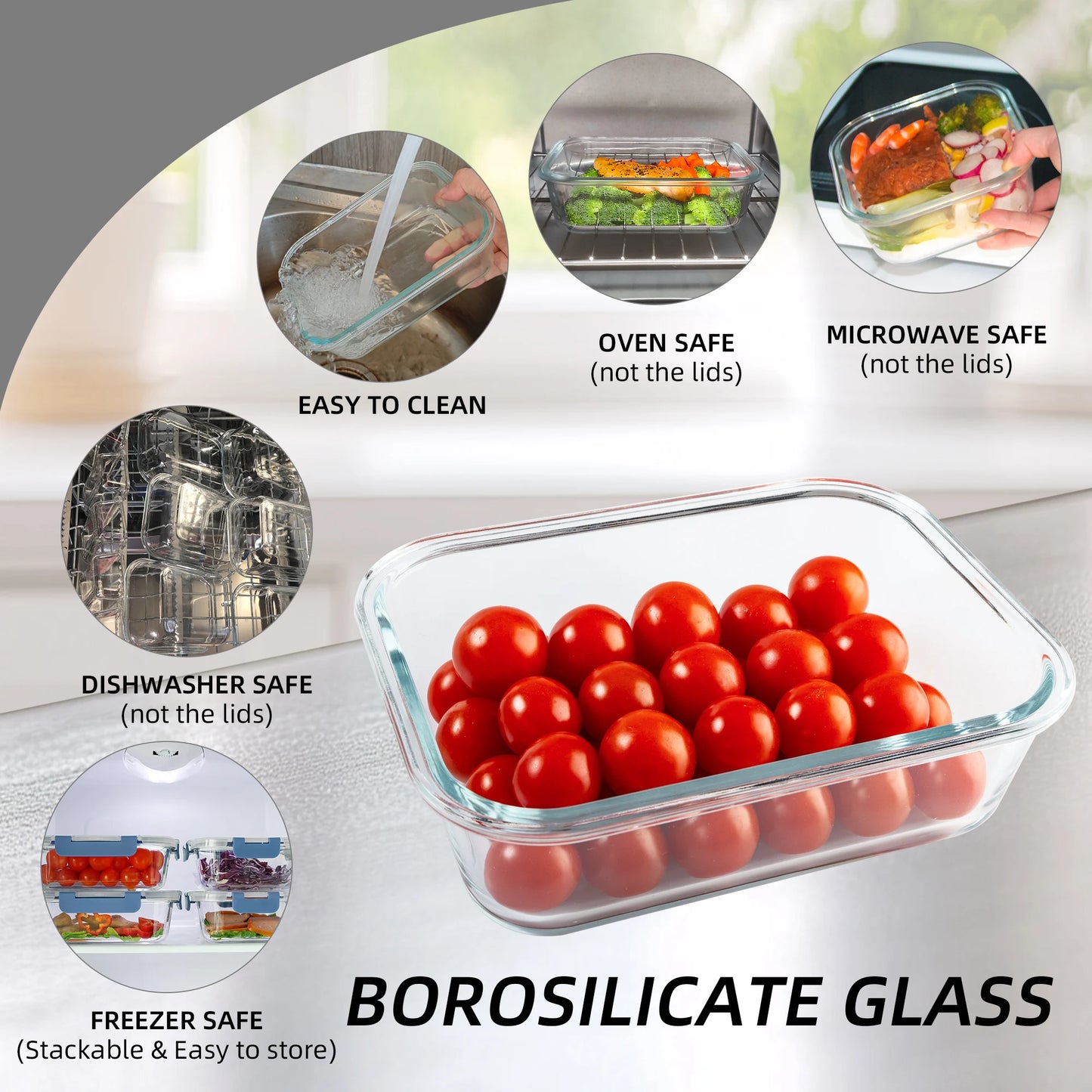 16-Piece Glass Food Storage Container Set