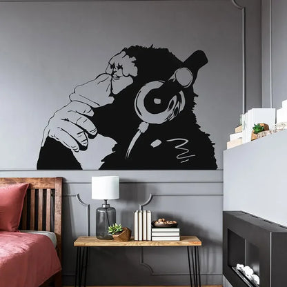 Thinking Monkey Banksy Wall Sticker