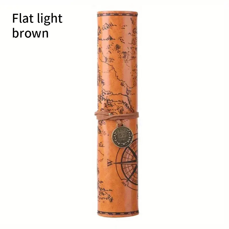 Vintage Leather Roll-Up Pouch