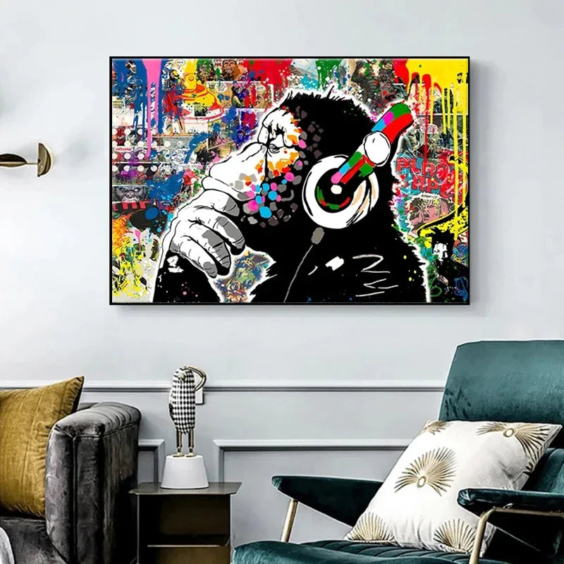 The Boy Behind The Curtains Poster Banksy Street Art