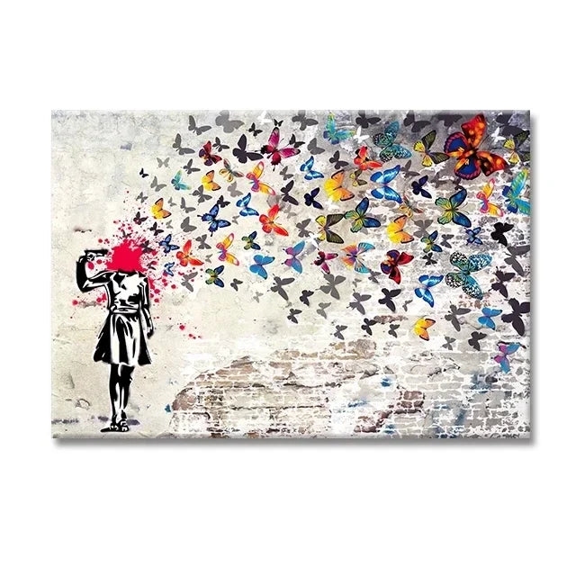 The Boy Behind The Curtains Poster Banksy Street Art