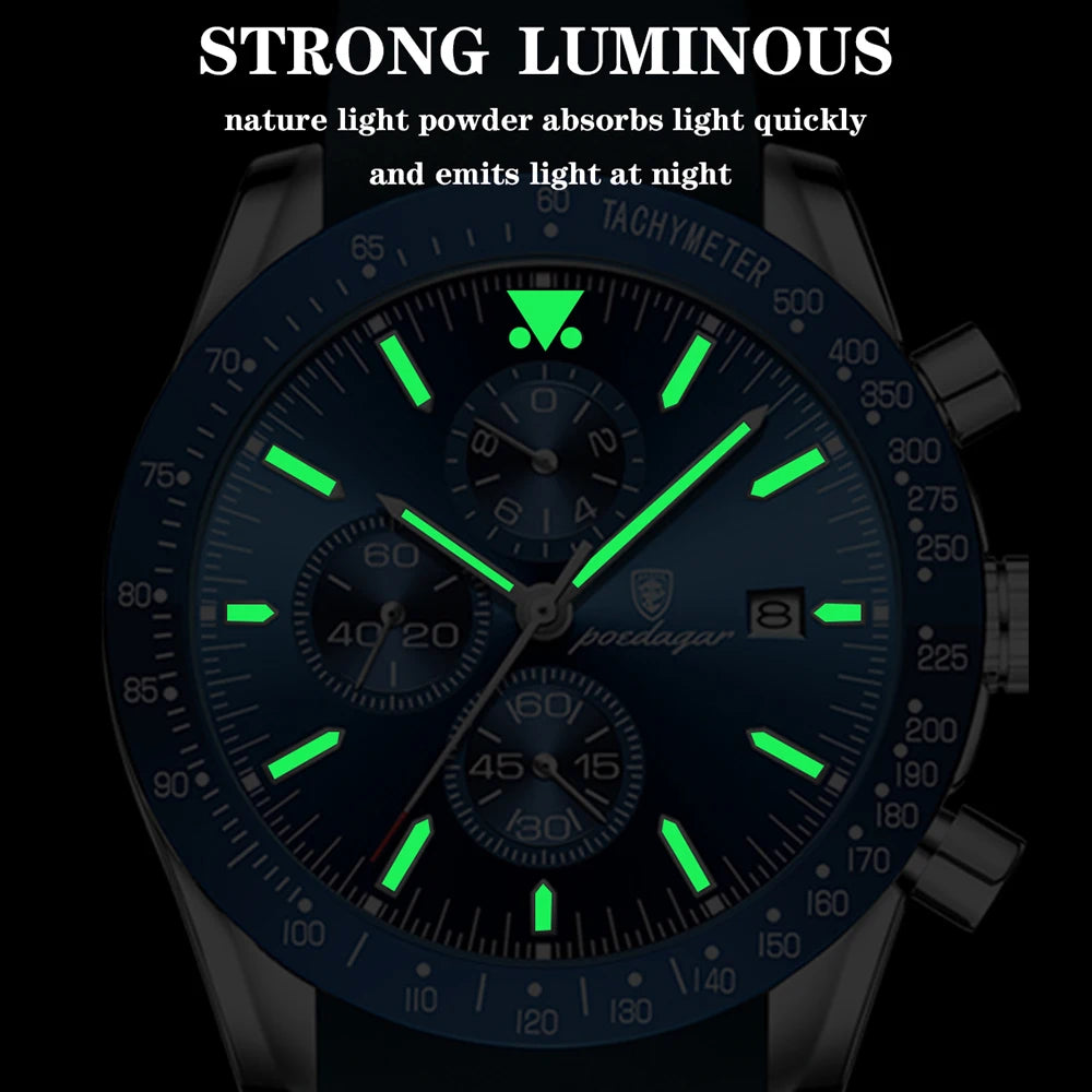 POEDAGAR Men Sport Quartz Watches