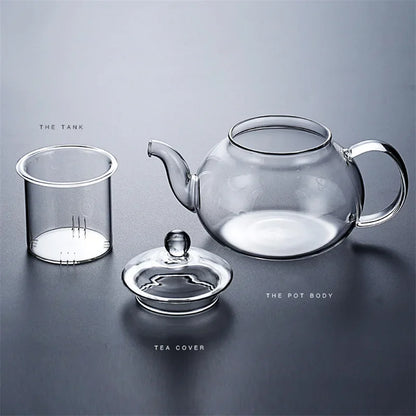 Filterable Heat-resistant Thickened Glass Teapot