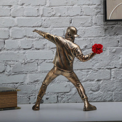 Banksy Sculptures Flower Thrower Statue