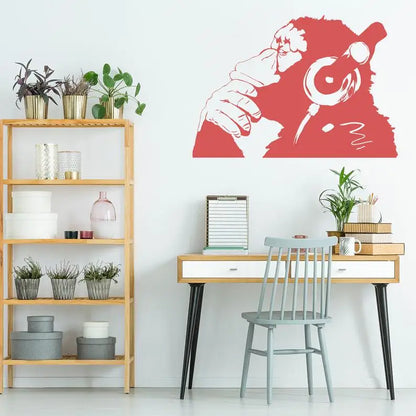 Thinking Monkey Banksy Wall Sticker