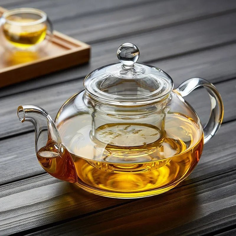 Filterable Heat-resistant Thickened Glass Teapot