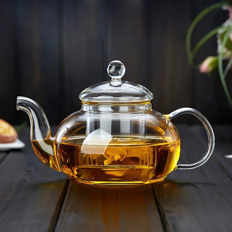 Filterable Heat-resistant Thickened Glass Teapot