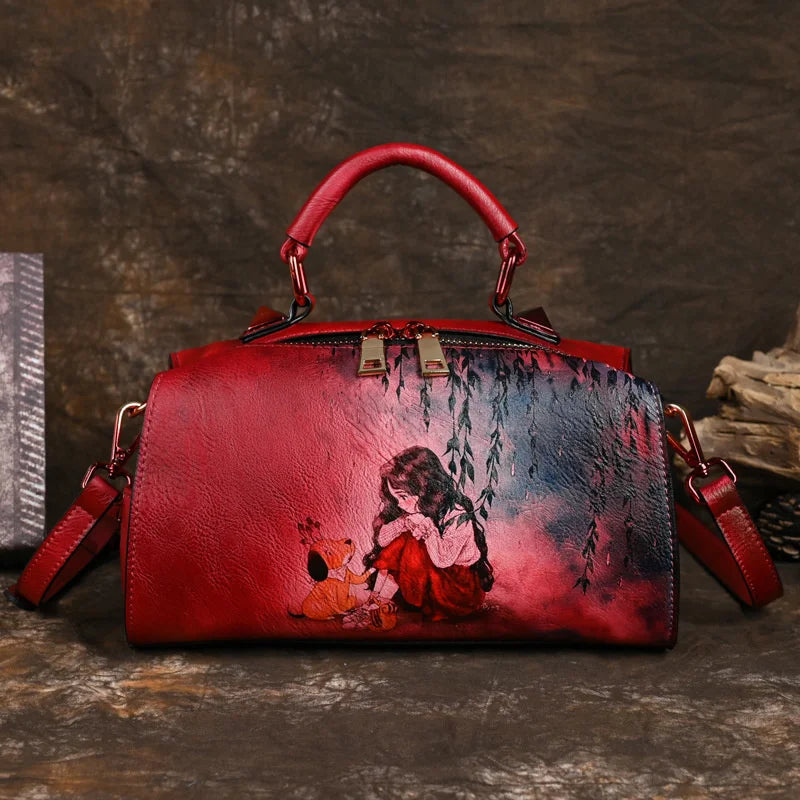 Vintage Girl with Pet handbag