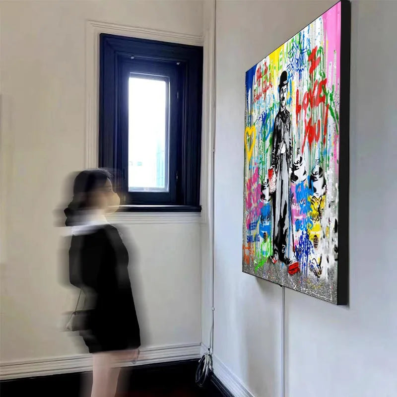 Bansky Dream Big Dreams Graffiti Canvas Painting