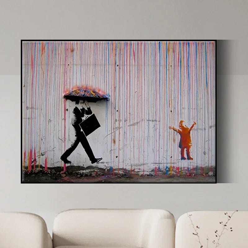 The Boy Behind The Curtains Poster Banksy Street Art