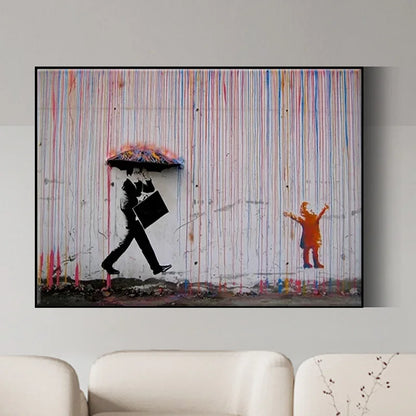 The Boy Behind The Curtains Poster Banksy Street Art