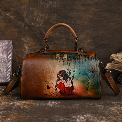 Vintage Girl with Pet handbag