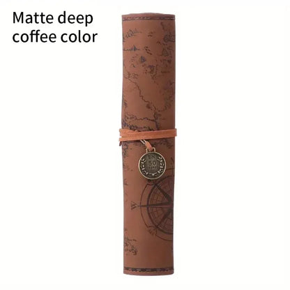 Vintage Leather Roll-Up Pouch