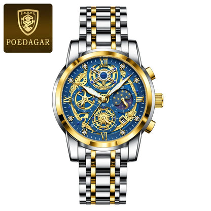 POEDAGAR Men's Reloj Watch Waterproof Luminous