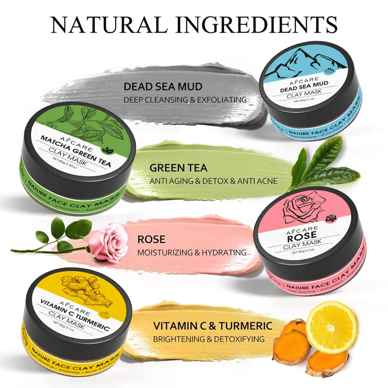 Clay Facial Mask Set 4 pack