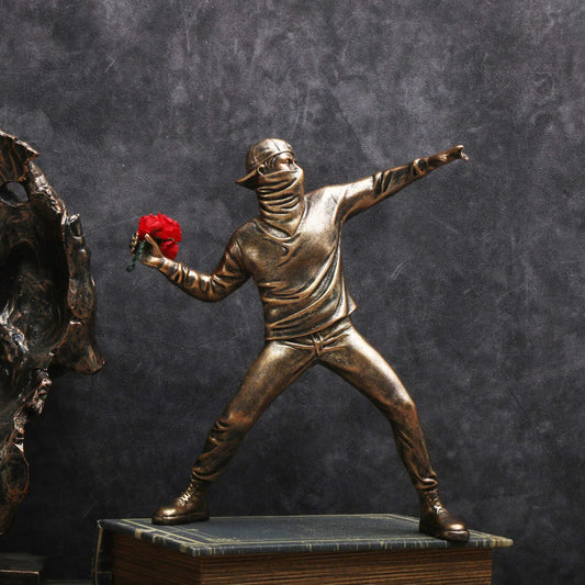 Banksy Sculptures Flower Thrower Statue