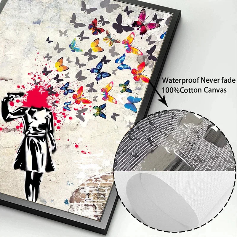 The Boy Behind The Curtains Poster Banksy Street Art