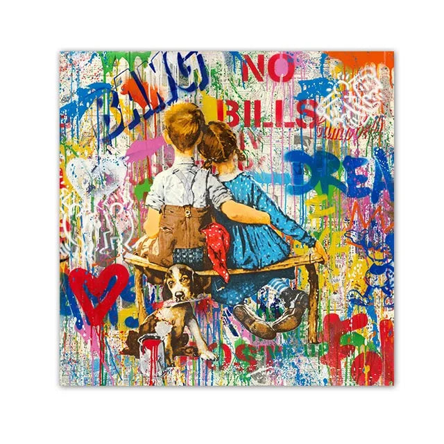 Bansky Dream Big Dreams Graffiti Canvas Painting