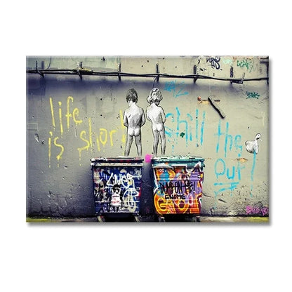 The Boy Behind The Curtains Poster Banksy Street Art