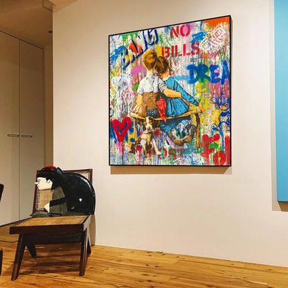 Bansky Dream Big Dreams Graffiti Canvas Painting